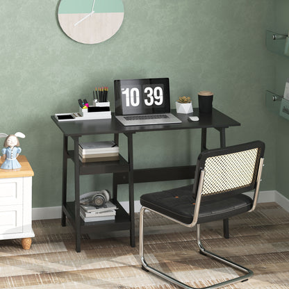 Computer Writing Desk w/ Shelf PC Workstation for Home Office Black
