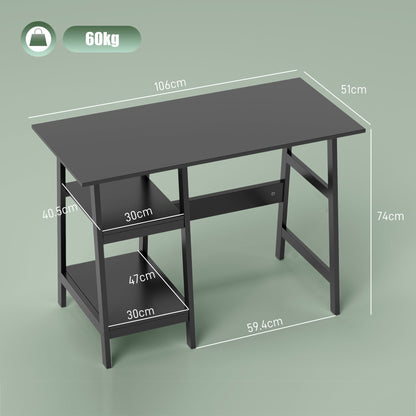 Computer Writing Desk w/ Shelf PC Workstation for Home Office Black