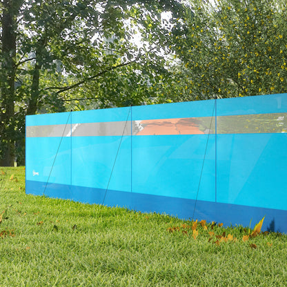 Beach/Camping Windbreaks with Clear Windows and Carry Bag, 725 x 140cm, Blue