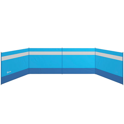 Beach/Camping Windbreaks with Clear Windows and Carry Bag, 725 x 140cm, Blue