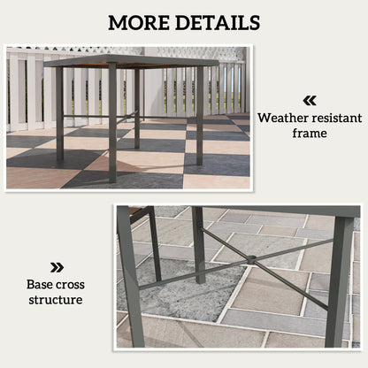 90cm Square Outdoor Patio Garden Dining Table with Umbrella Hole