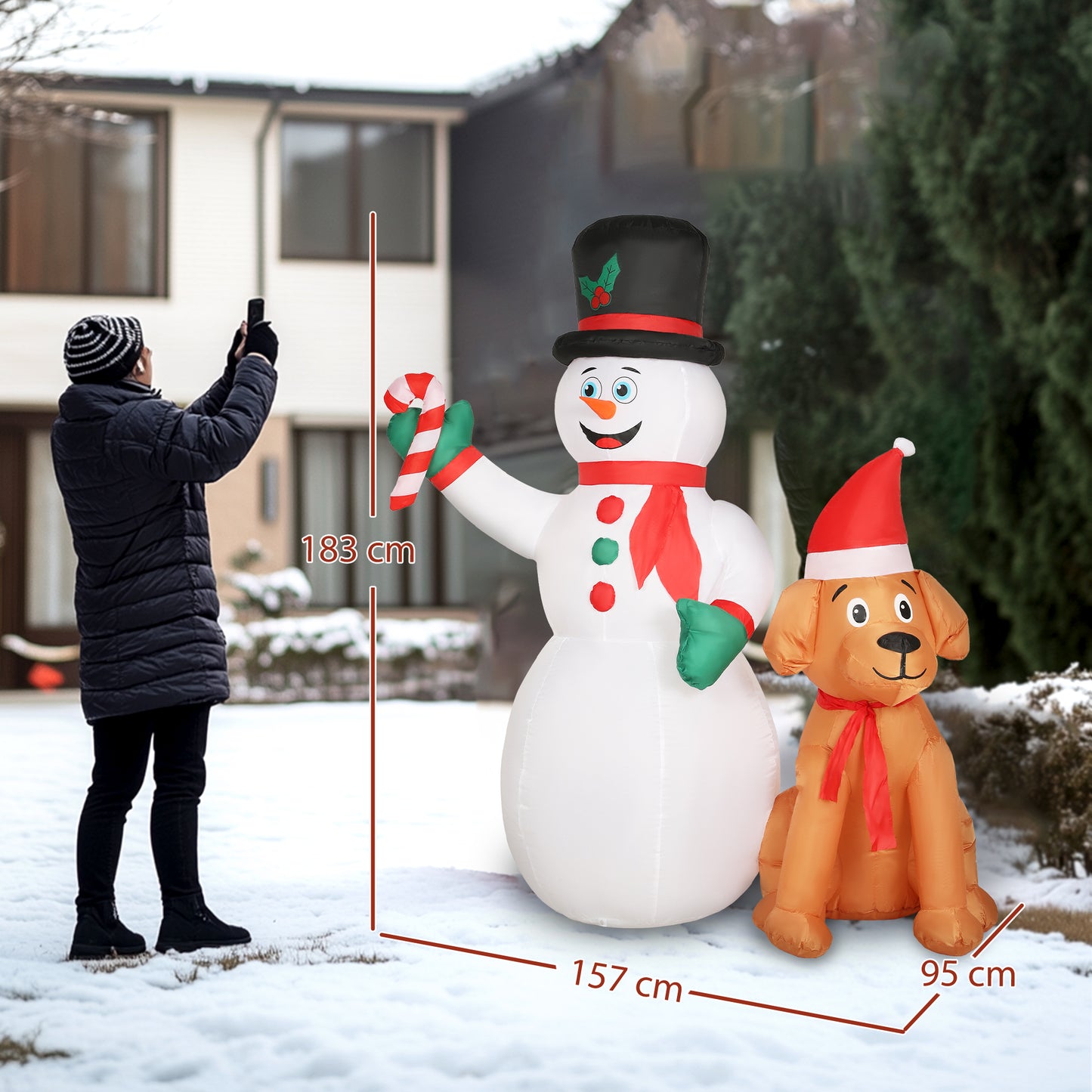 6FT Blow Up Christmas Inflatable Decoration with Built-in LED Light