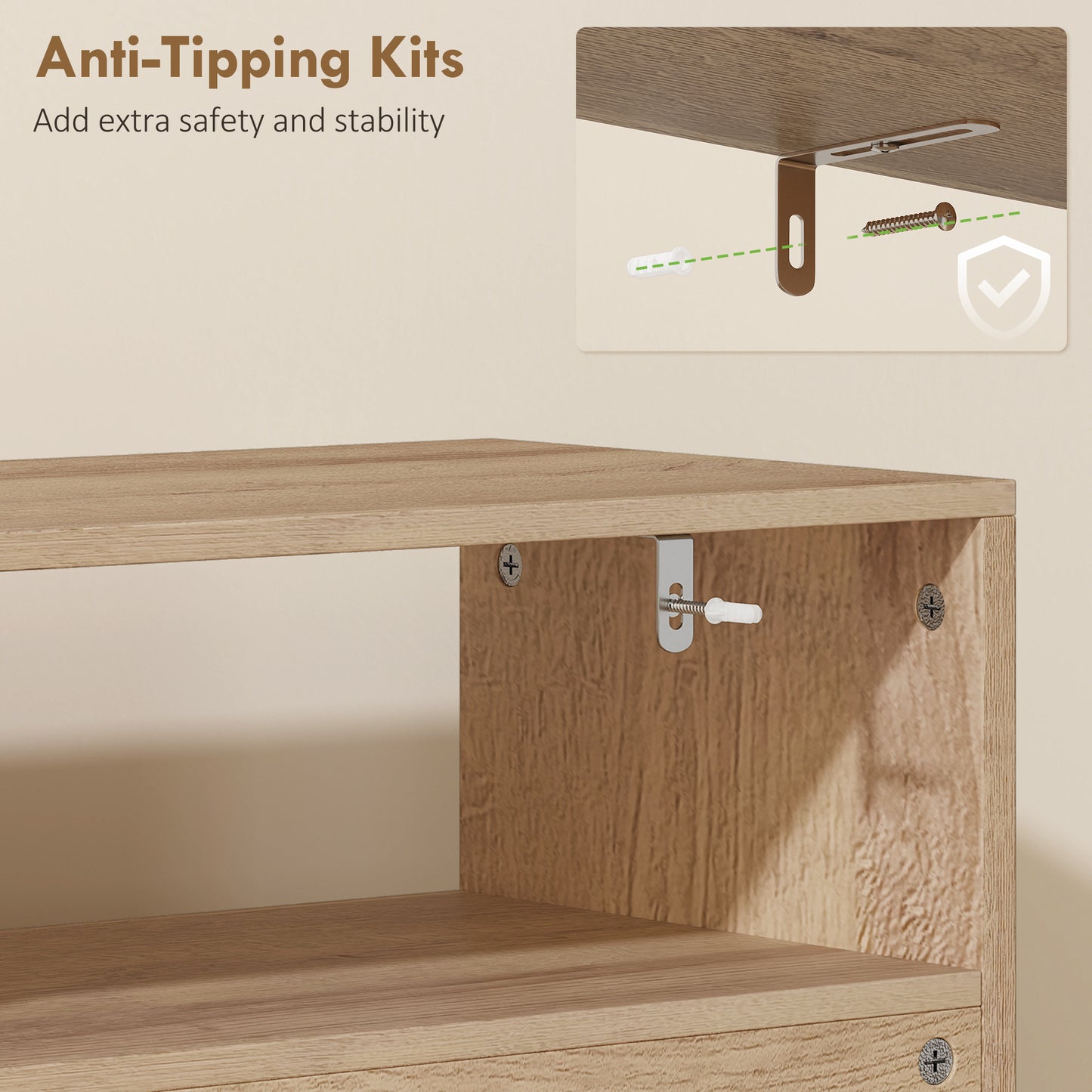 Narrow Shoe Cabinet with 2 Flip Drawers, Modern Shoe Storage Cabinet