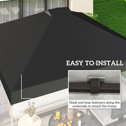 gazebo roof replacement UV50+ Waterproof 3x3(m) Black