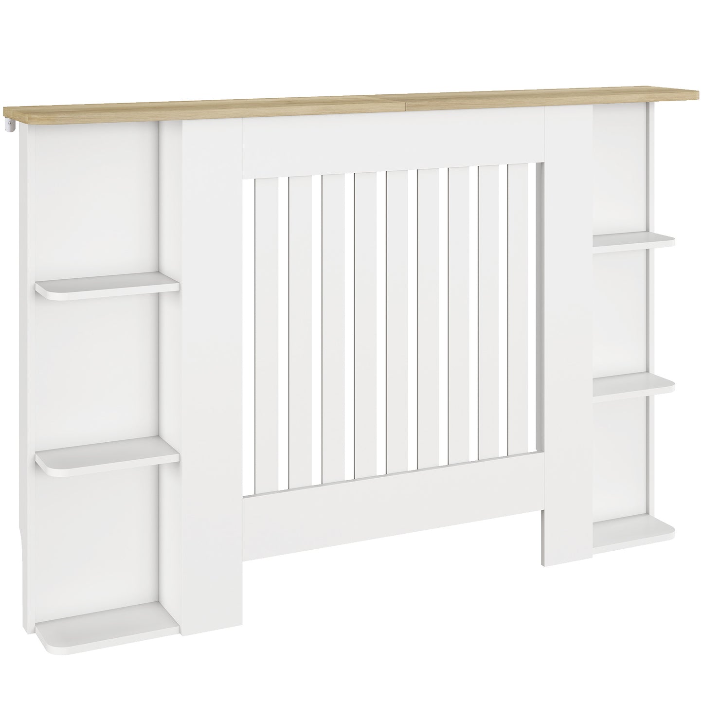 Vertical Slatted Heater Cover for Living Room, Medium, White
