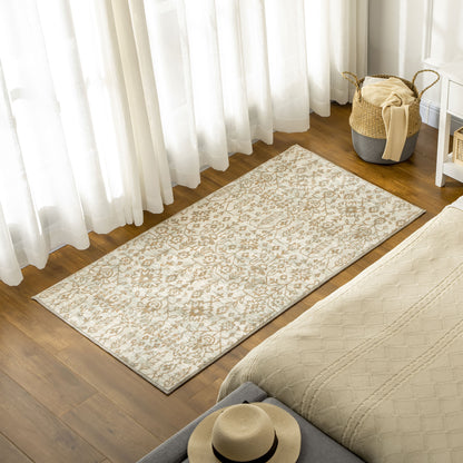 Green Rug Floral Pattern Carpet for Living Room, Bedroom, 150 x 80cm