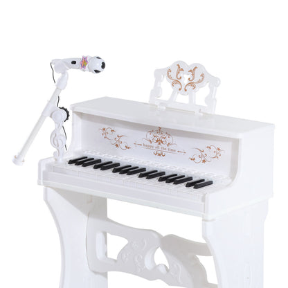 37 Key Keyboard Battery Piano Kids Microphone Stool Educational Game