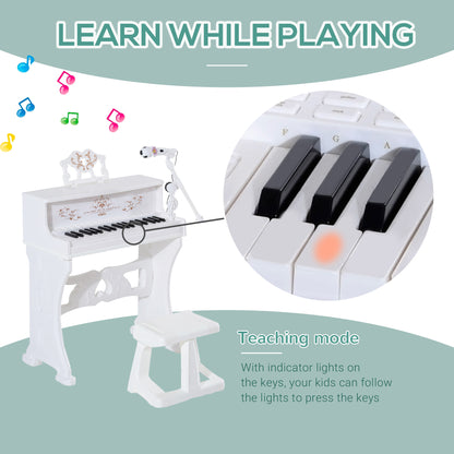 37 Key Keyboard Battery Piano Kids Microphone Stool Educational Game