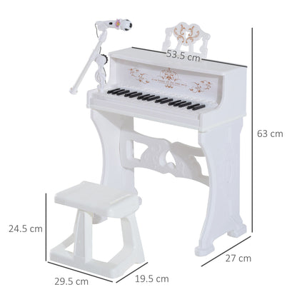 37 Key Keyboard Battery Piano Kids Microphone Stool Educational Game