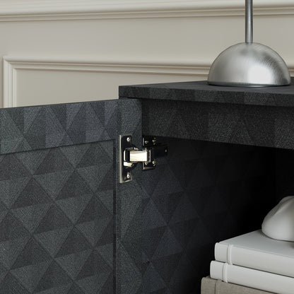 Modern Storage Cupboard with Adjustable Shelf and 2 Doors, Black