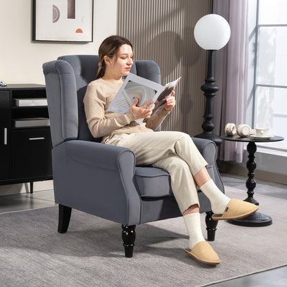 Accent Armchair Home Furniture Retro Tufted Club Fabric Grey
