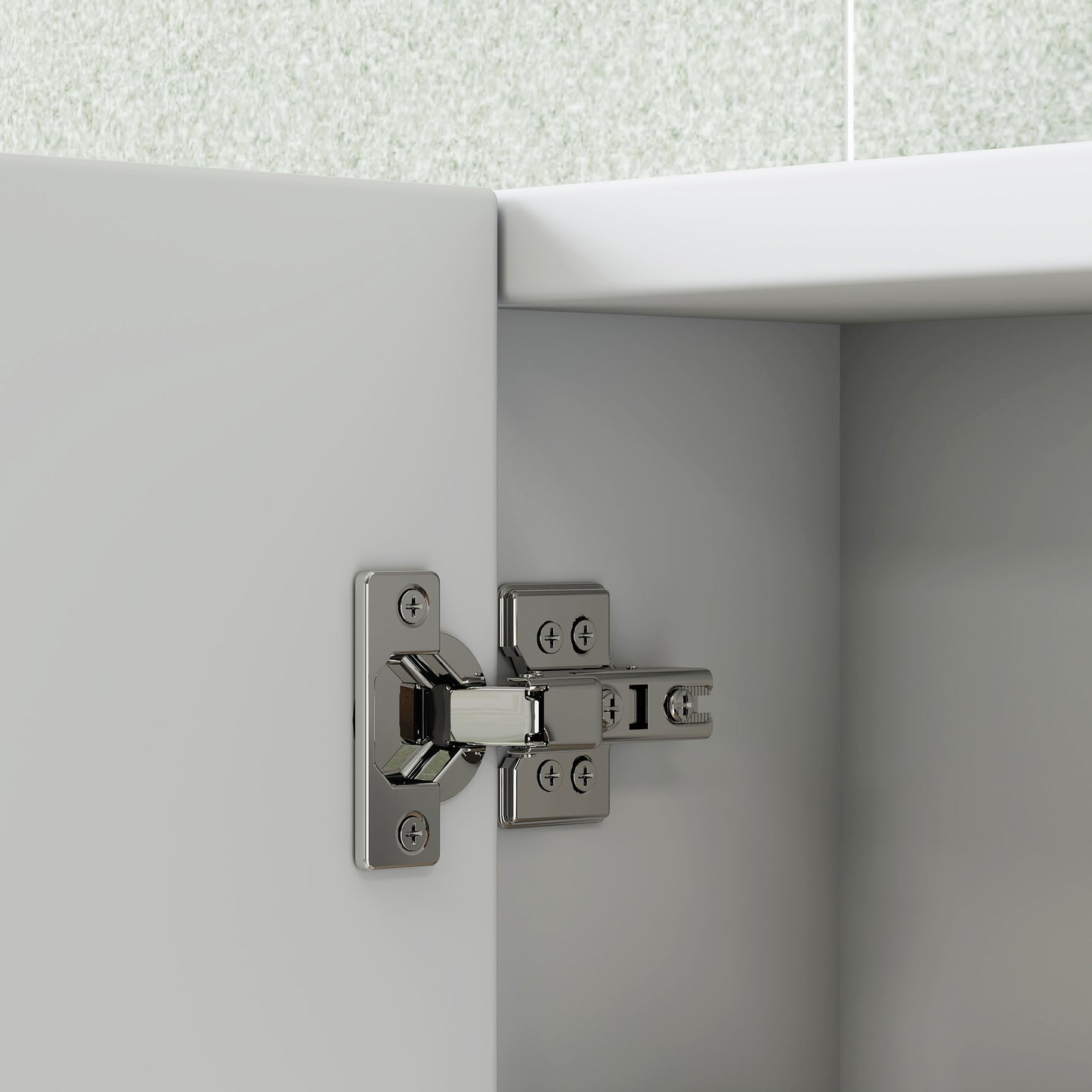 Bathroom Mirror Cabinet with 4 Adjustable Shelves, White