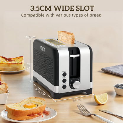 3000W Rapid Boil Kettle and Toaster Set with Otter Thermostat, Black