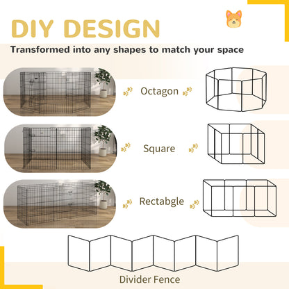 8-Panel DIY Dog Pen with Door for Indoor/Outdoor Use, 76cm High