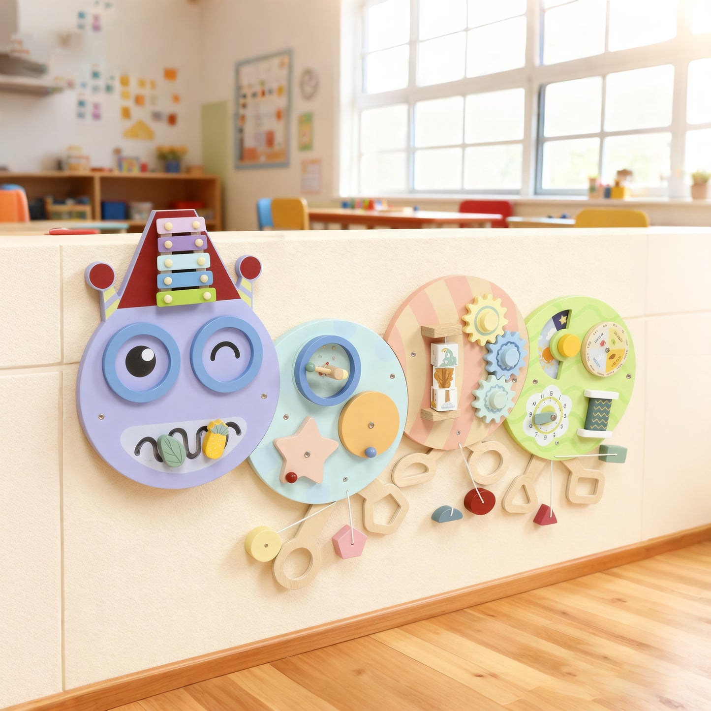 Caterpillar Busy Board, Sensory Wall Toy for Toddlers 3+