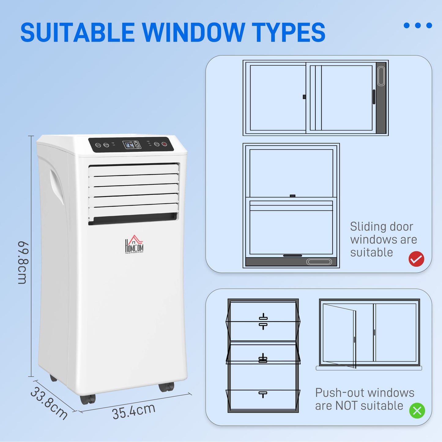 Mobile Air Conditioner W/ RC Cooling Sleeping Mode Portable White 1003W