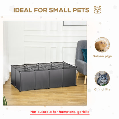 DIY Pet Playpen 28 Panels Small Animal Cage for Guinea Pigs Grey