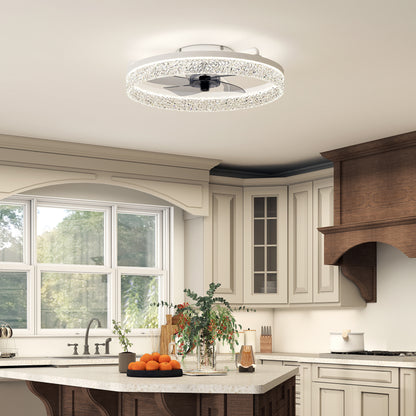 Ceiling Fans with Lights and Remote & App Control for Bedroom, White