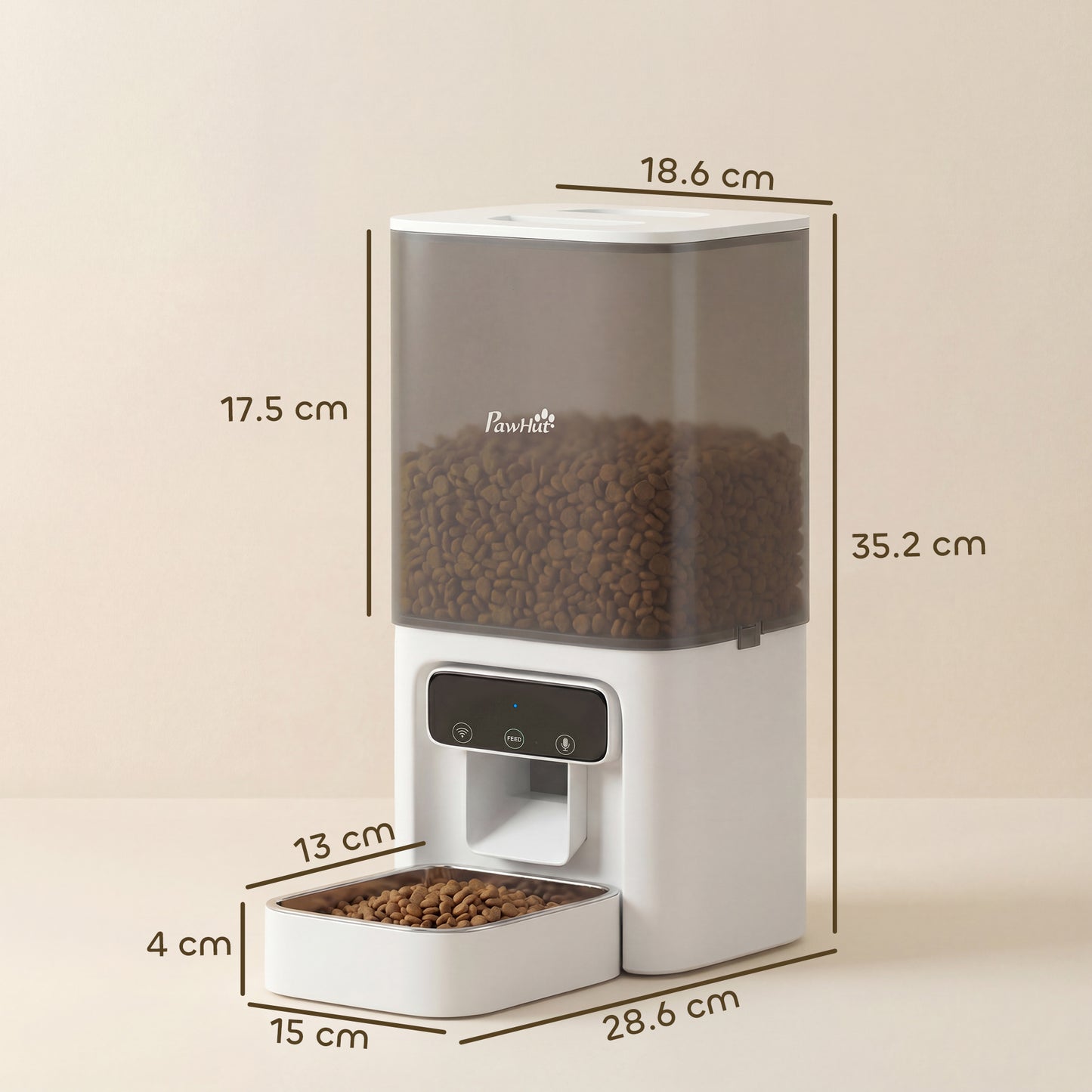 Automatic Cat Feeder, 4.5L WiFi Cat Food Dispenser with Timer