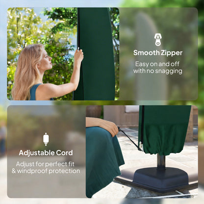 Parasol Cover, Banana Umbrella Protector with Zipper, Green