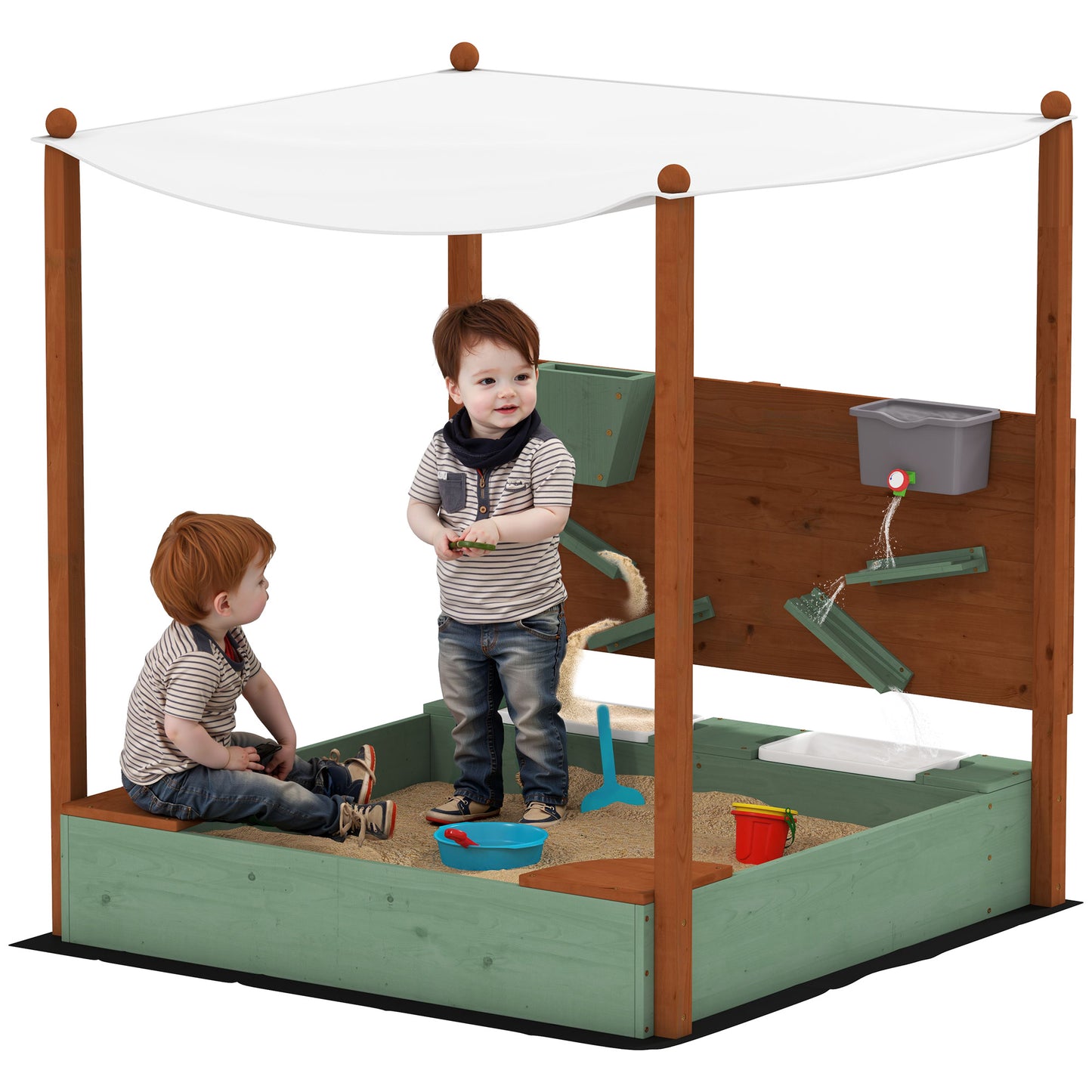 Kids Sofa Slide, Toddler Slide with 130cm Extended Length, Green