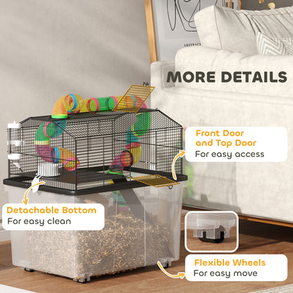 Hamster Cage with 31cm Deep Tray, Tube, 58 x 43 x 57cm
