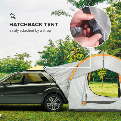 SUV Car Tent for Camping, Waterproof PU2000mm, 5 Man Tailgate Tent, for SUV Van Pickup, 2.4 x 2.1 m, Grey and Orange