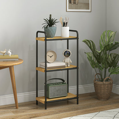 3-Tier Bamboo Bathroom Shelf, Freestanding Shelving Unit, Natural