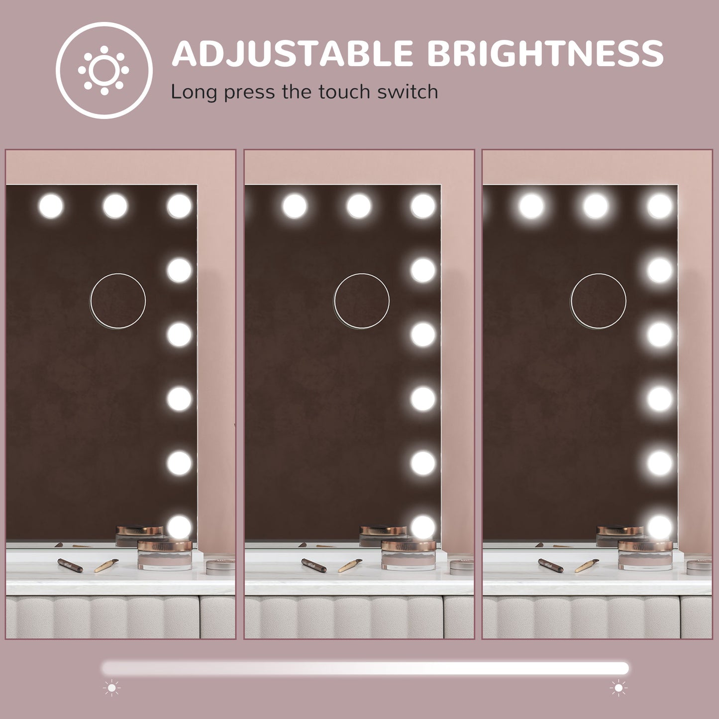 Hollywood Vanity Mirror with Lights, 10X Magnifying, USB Port, White