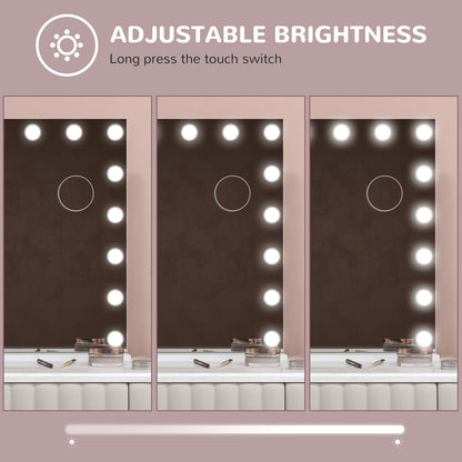 Hollywood Vanity Mirror with Lights, 10X Magnifying, USB Port, White
