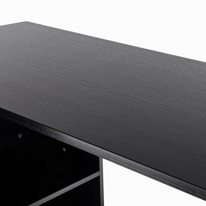 Computer Desk Table Workstation L Shape File Cabinet Black Home Office