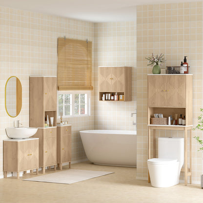 Under Sink Bathroom Cabinet for Basin without or with Pedestal, Oak