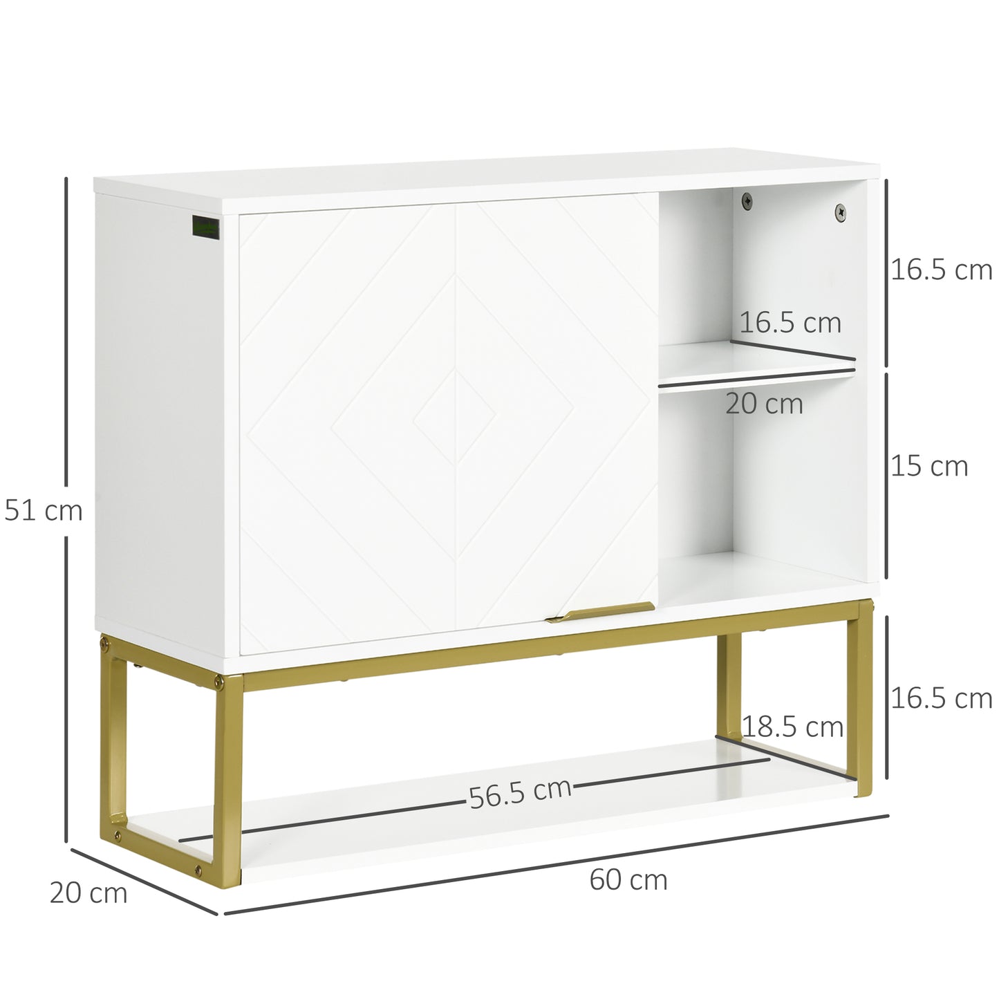 Bathroom Wall Cabinet with Adjustable Shelf for Hallway, Living Room