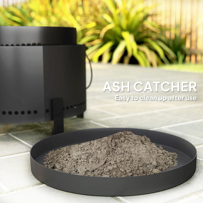 37cm Smokeless Wood Burning Firepit Metal Fire Pit, Dark Grey