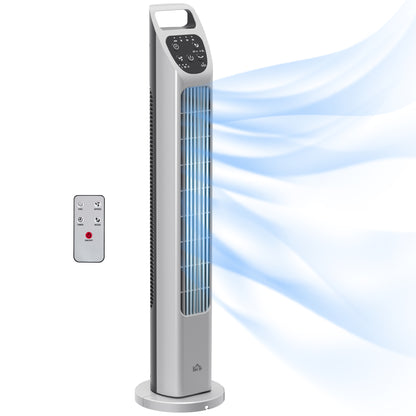 Oscillating Tower Fan Floor Fan with 4H Timer for Home Office Silver