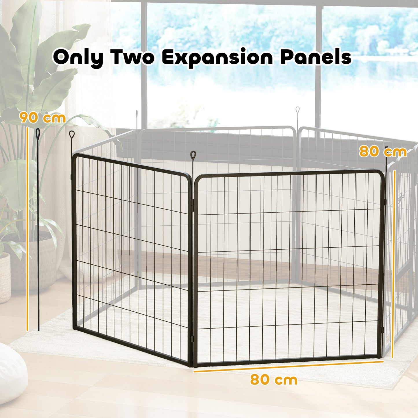 PawHut 2 Piece Dog Pen Expansion Pack for 80cm High Pet Playpen for S M Dogs