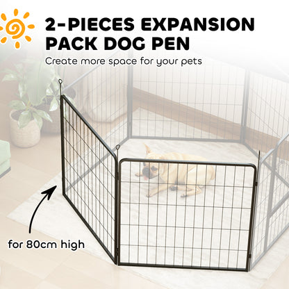 PawHut 2 Piece Dog Pen Expansion Pack for 80cm High Pet Playpen for S M Dogs
