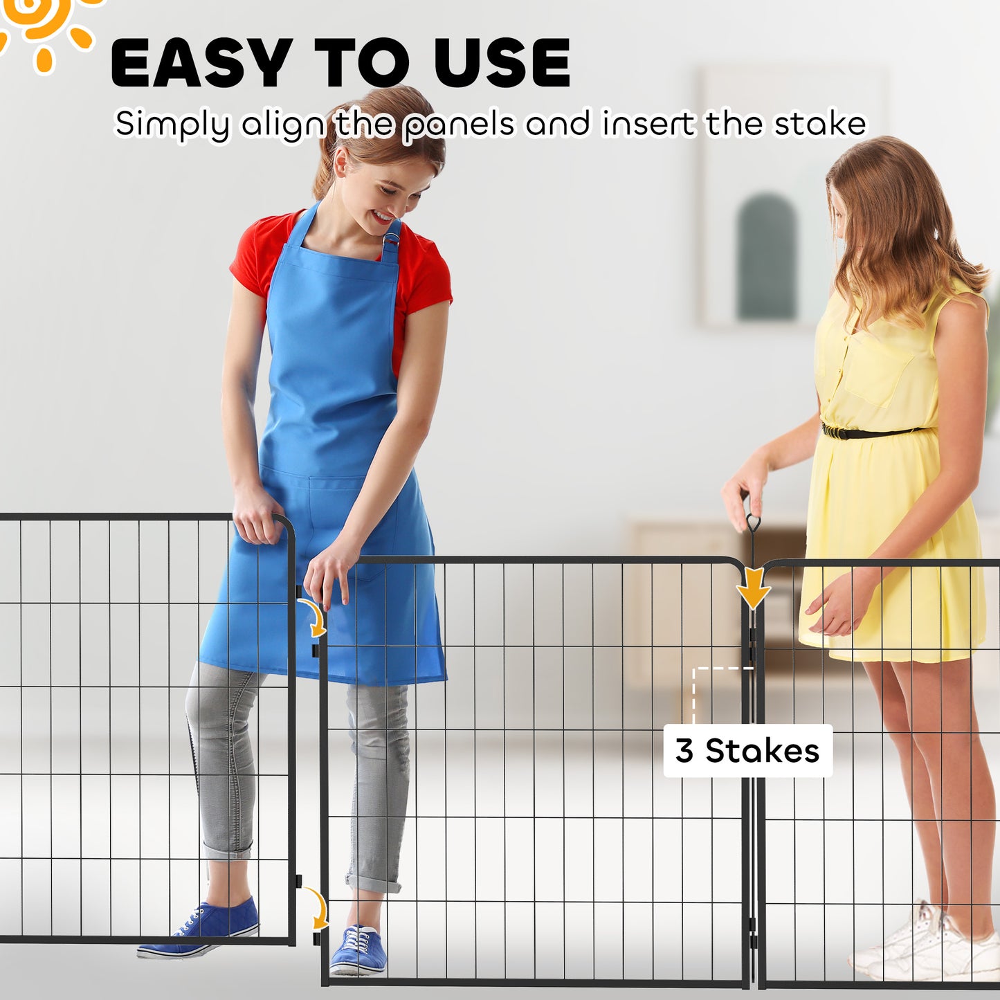PawHut 2 Piece Dog Pen Expansion Pack for 80cm High Pet Playpen for S M Dogs
