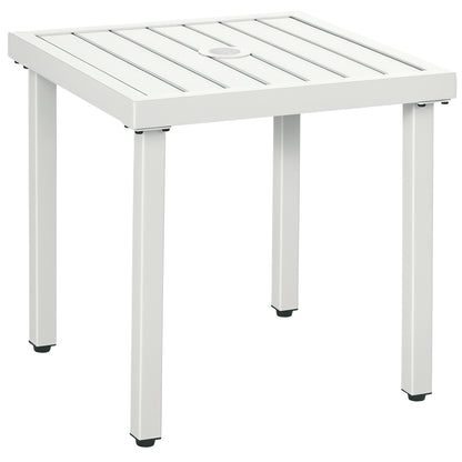 Garden Side Table Coffee Table with Umbrella Hole for Patio Balcony