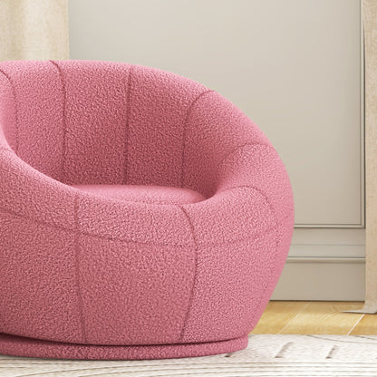 Warehouse Clearance -  Modern Accent Chair, Swivel Upholstered Armchair for Living Room, Bedroom, Home Office, Pink