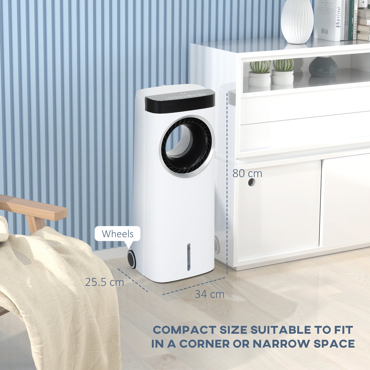 Bladeless Evaporative Air Cooler, 6.5L Fan, Humidifier & Air Clean