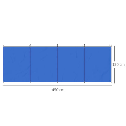 Beach/Camping Windbreak, Foldable Portable Wind Blocker w/ Carry Bag and Steel Poles, Beach Sun Screen Shelter Privacy Wall, 450cm x 150cm