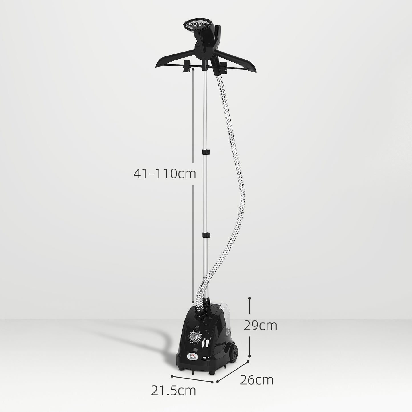 Clothes Steamer with Adjustable Pole 41-110 cm Black