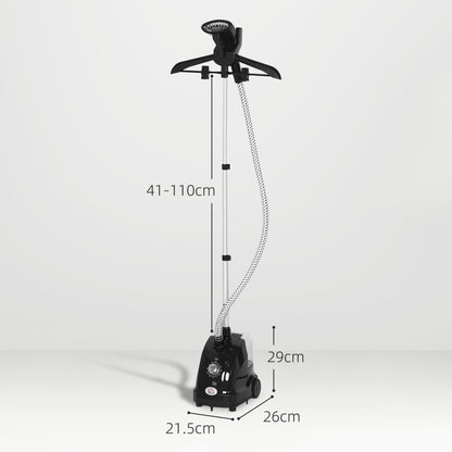 Clothes Steamer with Adjustable Pole 41-110 cm Black