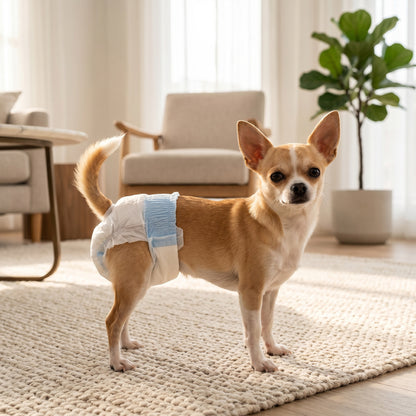 Disposable Dog Diapers Female, 48 Count Absorbent Dog Nappies, Puppy Sanitary Wraps Panties for Incontinence or Excitable Urination and Training, XS, 15-33 cm