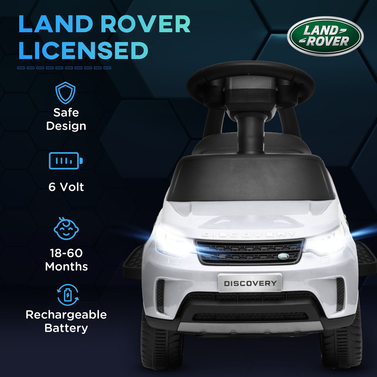 Land Rover Licensed Kids Electric Ride On Car Sliding Car, White