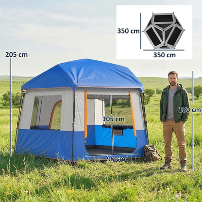 Camping Tent 3000mm Waterproof 4-6  Person Blue