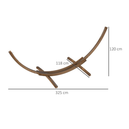 3(m) Wooden Hammock Stand for Garden, Patio, Brown