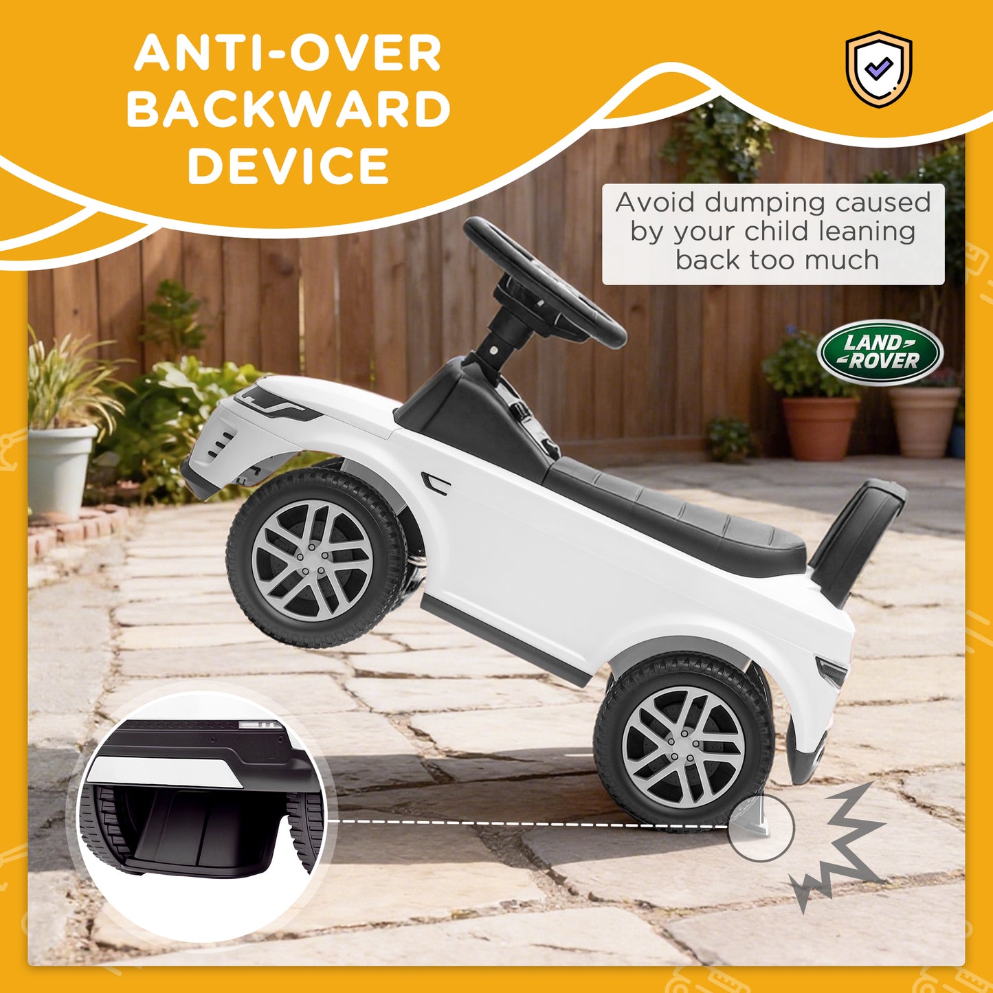 Land Rover Licensed Ride on Car for Toddlers 18-36 Months, White
