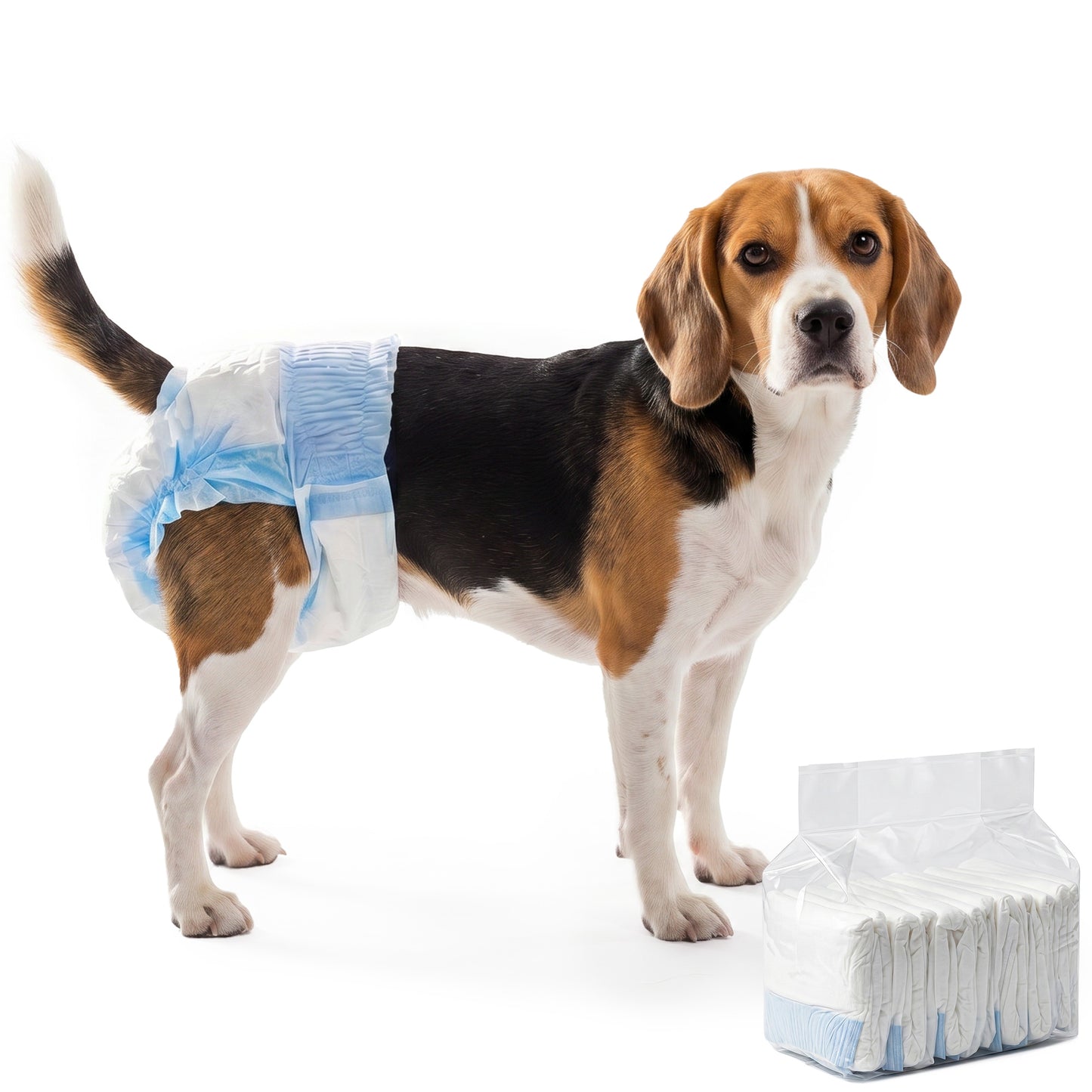 Disposable Dog Diapers Female, 48 Count Absorbent Dog Nappies, Puppy Sanitary Wraps Panties for Incontinence or Excitable Urination and Training, L, 28-50 cm